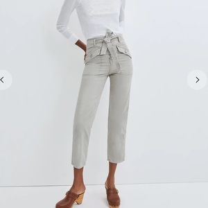 Veronica Beard Rinley Cropped Straight Leg High Rise Pants